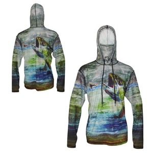 Camisa de Pesca con Capucha para Hombre, Sublimada, Protección Solar UPF 50, Anti-UV, Sudadera con Capucha para Exteriores, Poliéster, Manga Larga - Product Image 3