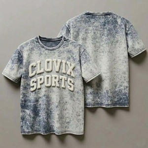 T-shirt unisexe streetwear en gros, délavé à la pierre et à l'acide, personnalisable, sérigraphie de haute qualité, meilleur matériau - Product Image 1