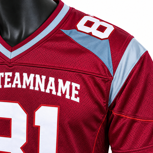 Camiseta de Fútbol Americano Roja de Los Ángeles, Cuello en V, Manga Corta, Transpirable, de Poliéster, Ajuste Atlético para Hombre - Product Image 4