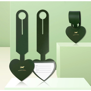 Venta exclusiva de etiquetas de equipaje de cuero PU de excelente calidad, elegantes, personalizadas en tamaño y diseño, con tarjeta de identificación con nombre, origen India. - Product Image 1