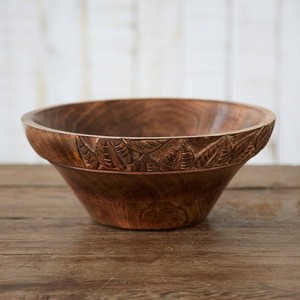 Hand-Carved Olive <b>Wood</b> Bowl with Live Edge | Wholesale Artisan Wooden Bowls India - Product Image 2
