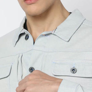 Chaqueta de Lona Vaquera para Hombre, de Moda, Transpirable, con Cuello Redondo y Logotipo Frontal, a Bajo Precio - Product Image 5