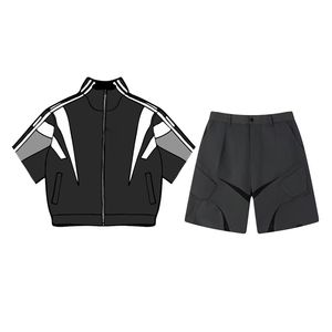 Conjunto de Chaqueta y Pantalones Cortos Deportivos para Hombre, Chaqueta Cortavientos con Bloques de Color Personalizados - Product Image 1