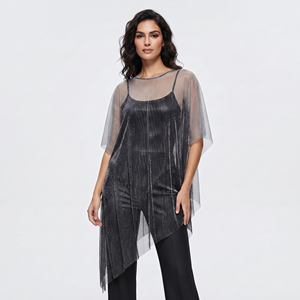 Robe cache-cœur en maille transparente pour femme, sans manches, très extensible, séchage rapide, sexy, pour la plage ou les soirées en boîte de nuit - Product Image 1
