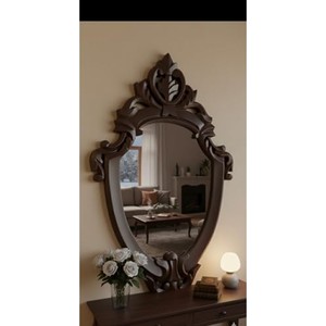 Handcrafted Reclaimed Wood Ornate <b>Mirror</b> | Vintage Baroque Wooden <b>Wall</b> <b>Mirror</b> Wholesale - Product Image 2