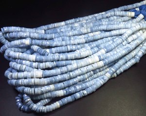 Hermosas Cuentas de Ópalo Azul Natural de 7.5 mm, Cuentas de Ópalo en Forma de Neumático Heishi, Hilo de 16 Pulgadas, Perforadas en el Centro, Facetadas - Product Image 2