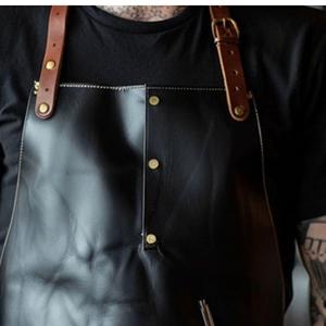 Adjustable Leather <b>Apron</b> with Multiple Pockets for Chef Barista <b>BBQ</b> Grill Premium Quality Bulk Wholesale Supplier LPN-0208 - Product Image 5