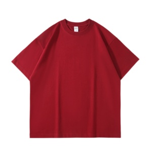 เสื้อยืดคอกลมแขนสั้นทรงโอเวอร์ไซส์ ผ้าคอตตอน 100% หนัก 300gsm สำหรับผู้ชายและผู้หญิง สไตล์ลำลอง สีพื้น - Product Image 6