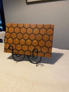 Fresh Arrival End Grain Honeycomb Cutting <b>Board</b>, Teak Acacia Wood, Handmade Kitchen Prep <b>Tool</b> Chopping <b>Board</b> - Product Image 2