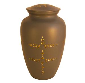 Urna Funeraria de Metal (Latón/Aluminio) con Grabado Conmemorativo de Diamantes Blancos para Cenizas Humanas de Adultos - Product Image 3