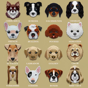 Patch brodé de haute qualité avec visage de chien pour la décoration de vêtements et de textiles - Product Image 6