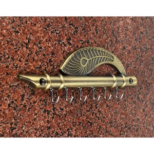 JaipurCrafts <b>Iron</b> Lord Krishna Flute and Peacock Quills Office Organizer Wall Mounted Clothing 18.5 X <b>6</b> Cm - Product Image 5