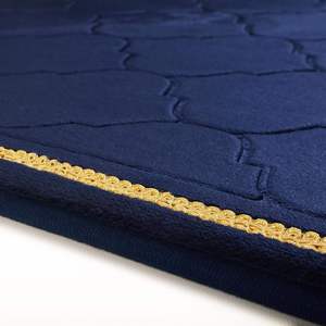 Alfombras de Oración Antideslizantes de Espuma de Terciopelo para Ramadán, Alfombras Islámicas para Musulmanes, Alfombras de Oración Gruesas, Suaves y Plegables de Color Azul - Product Image 4