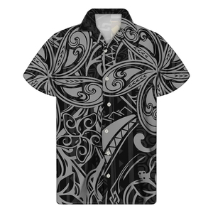 Men's Short Sleeve Hawaiian <b>Shirt</b> Tonga Coat Arms Breathable Cotton Turn-down Collar Covered <b>Button</b> Poplin Vacation <b>Shirt</b> Summer - Product Image 2