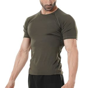 T-shirt d'entraînement sportif à séchage rapide 2026 Coupe classique Vêtement d'été Col rond Couleur unie Écologique Respirant Compressé - Product Image 4