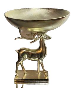 Newest Design Serving Bowl for Home Hotel Restaurant Food Serving Bowl with animal stand Gold Plated Metal Salad Serving Dish - Product Image 1