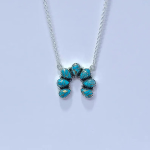 <b>Blue</b> Copper Turquoise Pendant <b>Necklace</b>, Pear Cut Gemstone <b>Necklace</b> For Women, Handmade Jewelry Gift for Her - Product Image 2