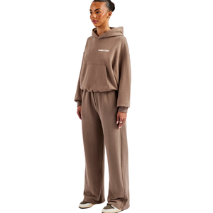 Women's Pullover Hooded Tracksuit <b>Set</b> Relaxed Long Sleeve Top Wide Leg Trousers Elastic Waist Two Piece Casual <b>Lounge</b> Outfit <b>Set</b> - Product Image 4