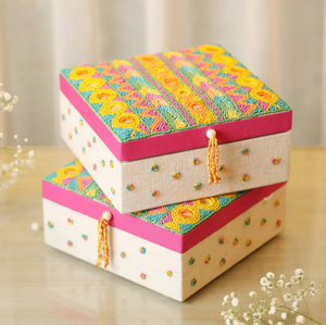 Luxurious Colorful Beaded Jewelry Organizer for Accessories & Gem Storage <b>Wedding</b> <b>Gift</b> Jewelry sweet <b>box</b> case at Wholesale Price - Product Image 1