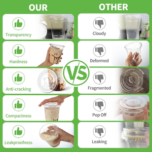 Gobelets en PLA biodégradables et compostables transparents de 24 oz, grands gobelets en plastique jetables, gobelets froids à base de plantes renouvelables, anti-fuite, sans BPA, BPI - Product Image 6