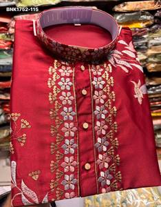 Proveedor de la colección de pantalones Kurta-Polo de satén Malai pesado con bordado de hilo y lentejuelas de la India, exportador y proveedor mundial. - Product Image 3