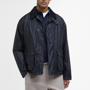 Men's <b>Black</b> Waterproof Canvas Shirt Jacket Turn-down Collar Casual Autumn Wear Polyester Outerwear Regular Fit - Product Image 3