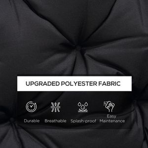 Coussin de remplacement noir pour banc d'extérieur 3 places capitonné, idéal pour balançoire ou canapé de patio avec dossier - Product Image 4