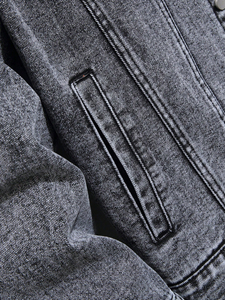 2026 Men's <b>Denim</b> <b>Jacket</b> Regular Fit Button Fly Solid Color Casual Autumn Cotton Washable Patch Decoration Topstitch - Product Image 6