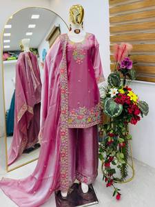 NUEVO SALWAR KAMEEZ DE DISEÑO MODERNO PARA FIESTAS CON DUPATTA, SERIE CON MANGAS COMPLETAS, TRABAJO EN RELIEF, SECADO RÁPIDO, PARA TODAS LAS TEMPORADAS - Product Image 3