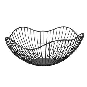 Panier de rangement ovale en métal noir avec poignées pour vaisselle de cuisine et organisation de la maison - Product Image 3