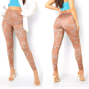 Leggings de sport grande taille pour l'entraînement et la course à pied, en Spandex/Polyester, extensibles et tricotés - Product Image 3