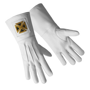 Guantes Masónicos Personalizados de Alta Calidad, Transpirables, de Algodón Blanco con Bordado, para la Iglesia - Product Image 4