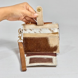 Cartera de Cuero Genuino para Mujer con Estampado Animal, Cierre de Cremallera y Broche, Tarjetero, Estilo Corto y Moderno - Product Image 3