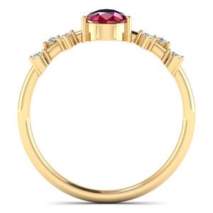 แหวนพลอยทับทิมทรงลูกแพร์ REYES ขนาด 0.75 กะรัต ปรับแต่งได้ แหวนเงินแท้ 925 ประดับโมอิสซาไนต์ เรียบหรู ดีไซน์มินิมอล เครื่องประดับชั้นดี - Product Image 4