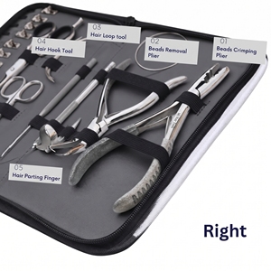 Salon <b>Hair</b> Extension Tools Set Micro Link Pliers Bead Opening Tool Loop Hook Needle Crimping Plier Sectioning <b>Clips</b> - Product Image 5