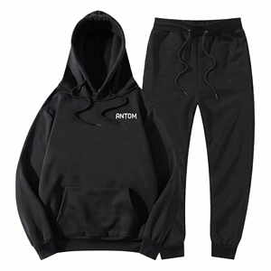 Nouvel ensemble de survêtement pour homme en molleton épais 100 % coton respirant, à capuche, décontracté, pour sports d'hiver, design personnalisable, vente en gros - Product Image 2