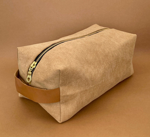 Trousse de Toilette en Cuir et Toile, Organisateur de Voyage Étanche, Trousse de Toilette Grande Capacité, Rangement Cosmétique LCTB-0082 - Product Image 5