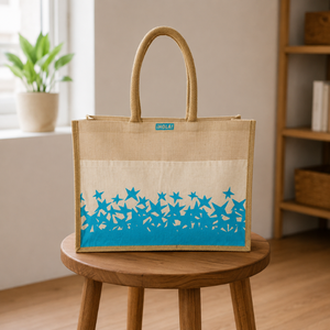 Natural Heavy Duty Jute Picnic <b>Bag</b> | Woven Promotional Shopping Tote with <b>Long</b> Handle for Daily Grocery Use Retail Carry <b>Bag</b> - Product Image 4