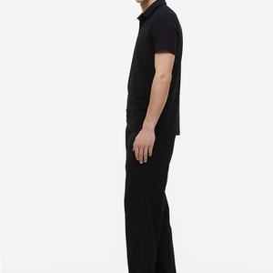 Navy blue color half zipper men polo shirt with the <b>matching</b> short twin set manufacture - Product Image 5