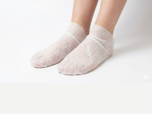 Masque pour les pieds en tissu biologique, marque privée OEM ODM, pour femmes, approvisionnement en vrac, prix d'usine, emballage personnalisé, soin des pieds en spa, CPNP - Product Image 2