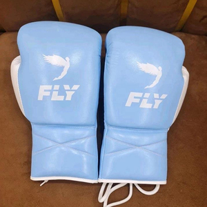 ถุงมือชกมวย Fly Super Lace Pro X รุ่นออกแบบพิเศษ สีฟ้า หนังแท้ ระบายอากาศได้ดี ซึมซับเหงื่อ เหมาะสำหรับการฝึกซ้อมและการแข่งขัน - Product Image 2