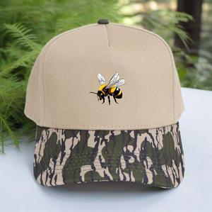 Customizable 5 Panel Baseball Cap with Camo Design Embroidered Logo Adjustable Snapback Puff Printing OEM Vietnam for <b>Men</b> Women - Product Image 4