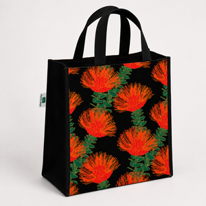 Custom Logo Floral Printed Black Jute <b>Tote</b> Bag 27x31x16 cm Laminated Reusable Shopping Beach Bag Wholesale OEM ODM B2B Supplier - Product Image 5