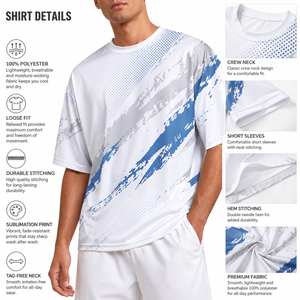 Custom Sublimation <b>Tshirt</b> 100% <b>Polyester</b> White Fabric Printing Blank T-shirt Men Printed Custom Design Men's T-shirt - Product Image 5