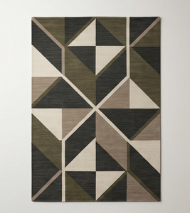 Alfombra Moderna de Diseño Geométrico con Patrón de Bloques Triangulares Abstractos, Alfombra Decorativa para Sala de Estar, Dormitorio, Oficina, Decoración del Hogar - Product Image 1