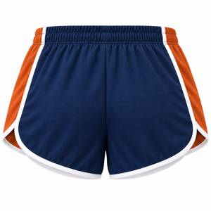 Custom <b>Women</b>’s Athletic <b>Shorts</b> Navy <b>Orange</b> Quick Dry Running Training <b>Shorts</b> - Product Image 3