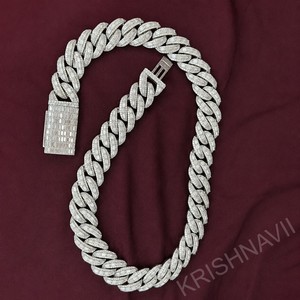 Cadena Cubana de Oro Sólido de 14K con Moissanita VVS de Laboratorio de 22MM, Joyería Hip Hop para Hombre, Collar de Moda con Certificación IGI - Product Image 3
