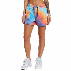 Ensemble de survêtements personnalisés par sublimation pour femme : shorts de jogging et sweats de haute qualité imprimés tie-dye, effet délavé, pour l'hiver - Product Image 3
