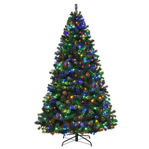 Árbol de Navidad Artificial Preiluminado de Abeto de 7.5 Pies con 550 Luces Multicolor para Festividades - Product Image 4