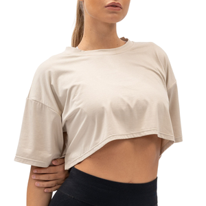 Chemises de sport personnalisées en bambou de haute qualité, t-shirts en coton pour femmes, tops oversize, prix de gros, grandes tailles - Product Image 1